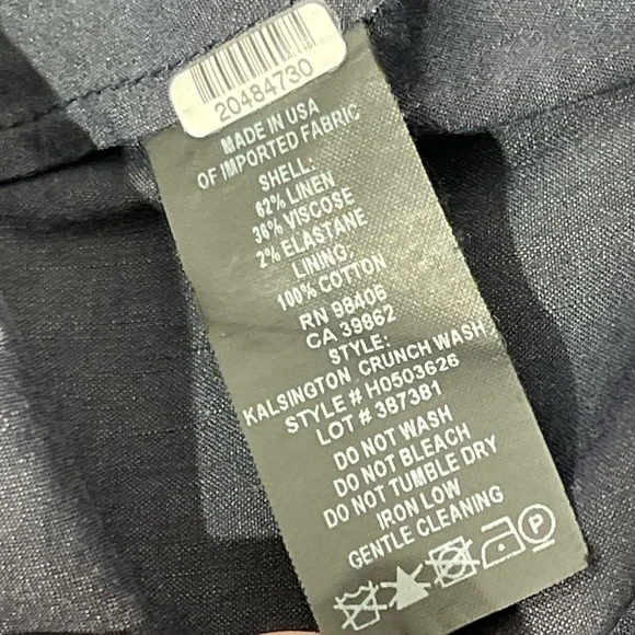 THEORY LINEN KALSINGTON FIT & FLARE DRESS 4 NAVY BLUE MIDI SLEEVELESS POCKETS - Picture 11 of 16